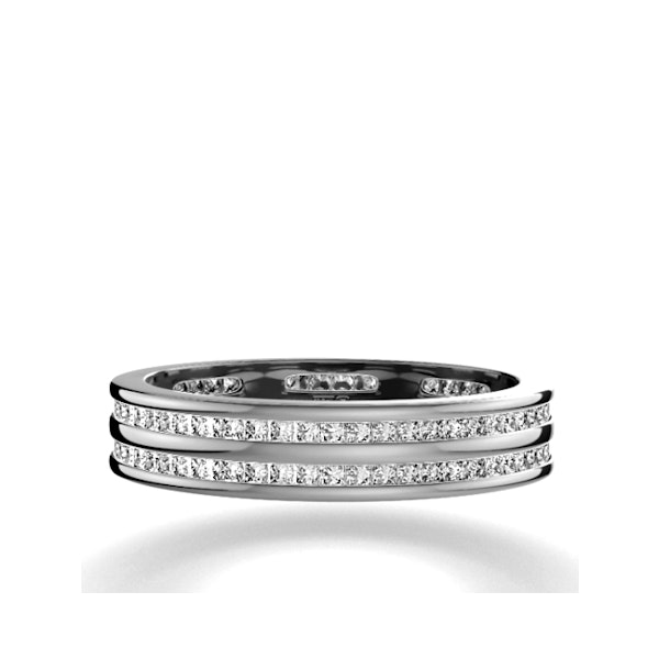 Mens 1ct G/Vs Diamond 18K White Gold Full Band Ring - Image 2