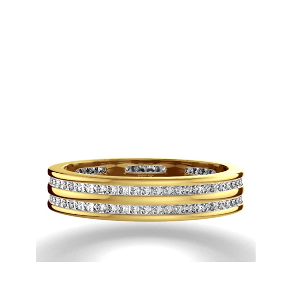 Mens 1ct H/Si Diamond 18K Gold Full Band Ring - Image 2