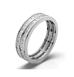 2ct H/Si Diamond 18K White Gold Full Band Ring - Size M