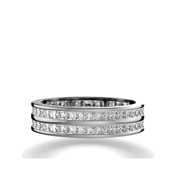 Mens 2ct H/Si Diamond 18K White Gold Full Band Ring - Image 2