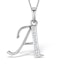 9K White Gold Diamond Initial 'A' Necklace 0.05ct - image 1