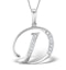9K White Gold Diamond Initial 'D' Necklace 0.05ct - image 1