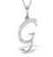 9K White Gold Diamond Initial 'G' Necklace 0.05ct - image 1
