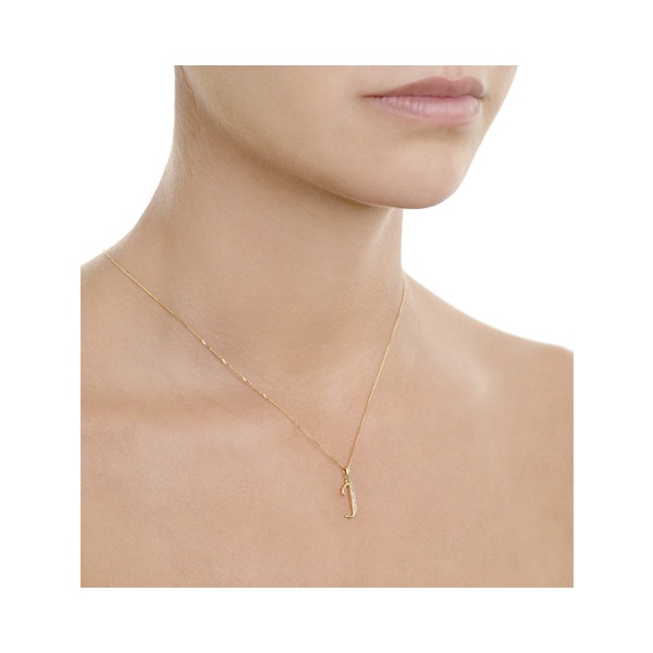 9K Gold Diamond Initial 'J' Necklace 0.05ct - Image 4