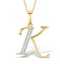 9K Gold Diamond Initial 'K' Necklace 0.05ct - image 1