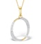9K Gold Diamond Initial 'O' Necklace 0.05ct - image 1