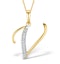 9K Gold Diamond Initial 'V' Necklace 0.05ct - image 1