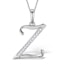 9K White Gold Diamond Initial 'Z' Necklace 0.05ct - image 1