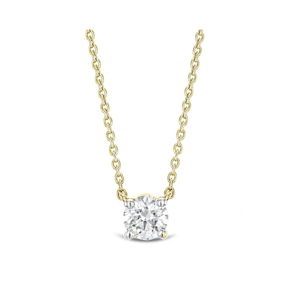 Wanderlust Floating Lab Diamond Solitaire Necklace 0.25ct H/SI in 18K Gold Vermeil - Image 1