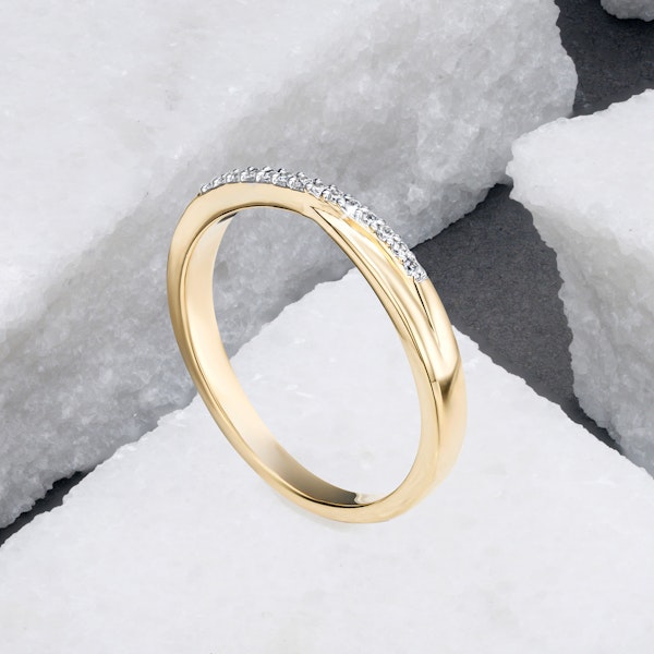 Lab Diamond Half Eternity Wave Ring 0.05ct in 18K Gold Vermeil - Image 5