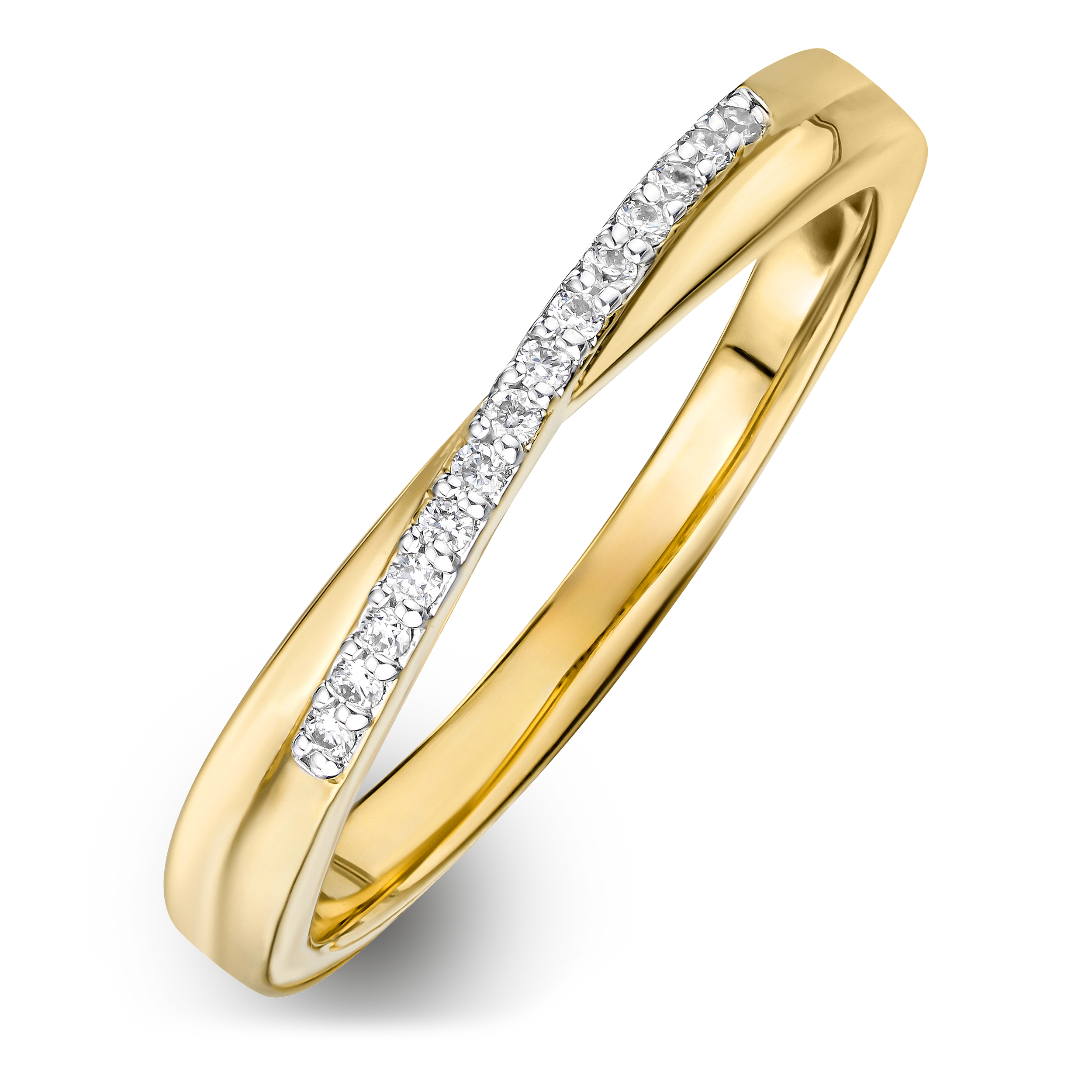 Lab Diamond Half Eternity Wave Ring 0.05ct in 18K Gold Vermeil