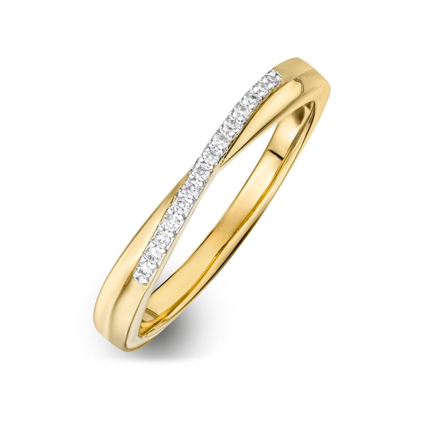 Lab Diamond Half Eternity Wave Ring 0.05ct in 18K Gold Vermeil - Image 1