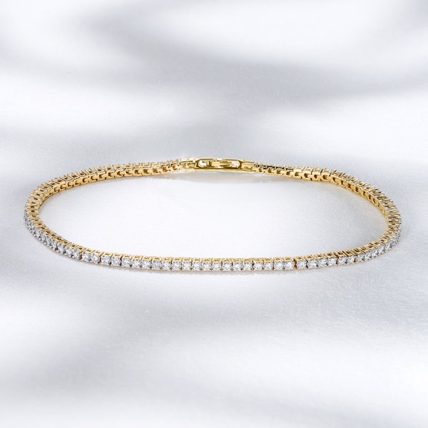 1.5ct Lab Diamond Tennis Bracelet Claw Set in 18K Gold Vermeil - Image 5