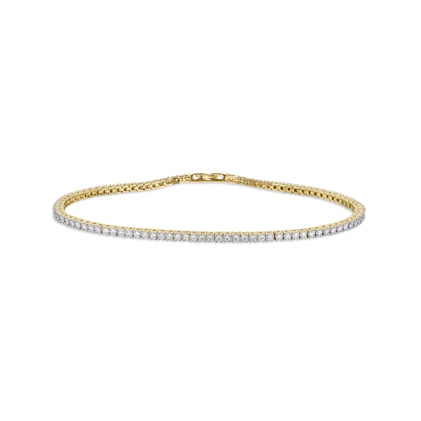 1.5ct Lab Diamond Tennis Bracelet Claw Set in 18K Gold Vermeil - Image 1
