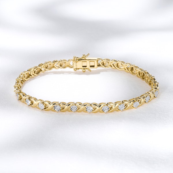Diamond Kisses Bracelet With 0.05ct Set in 18K Gold Vermeil - Image 5