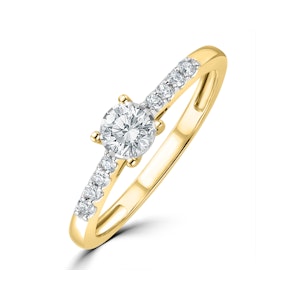 Lab Diamond Side Stone Engagement Ring 0.25ct H/Si in 18K Gold Vermeil
