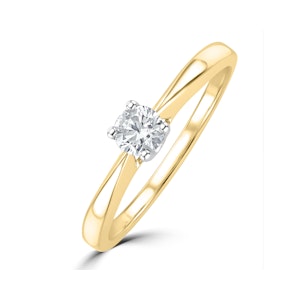 Tapered Design Lab Diamond Engagement Ring 0.25ct H/Si in 18K Gold Vermeil