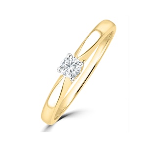 Tapered Design Lab Diamond Engagement Ring 0.15ct H/Si in 18K Gold Vermeil