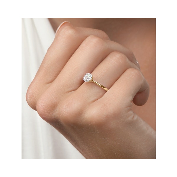 0.25ct Lab Diamond Cluster Solitaire Ring H/Si in 18K Gold Vermeil - Image 2