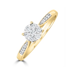 Lab Diamond Engagement Ring With Shoulders 0.25ct H/Si in 18K Gold Vermeil