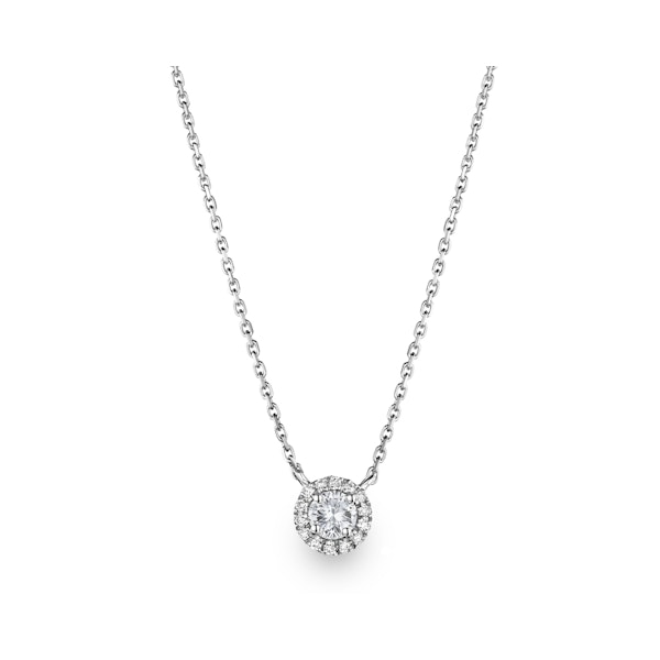 1.30ct Lab Diamond Halo Necklace in 9K White Gold G/Vs - Image 3