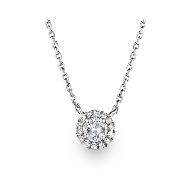 1.30ct Lab Diamond Halo Necklace in 9K White Gold G/Vs - Image 1