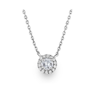 1.30ct Lab Diamond Halo Necklace in 9K White Gold G/Vs