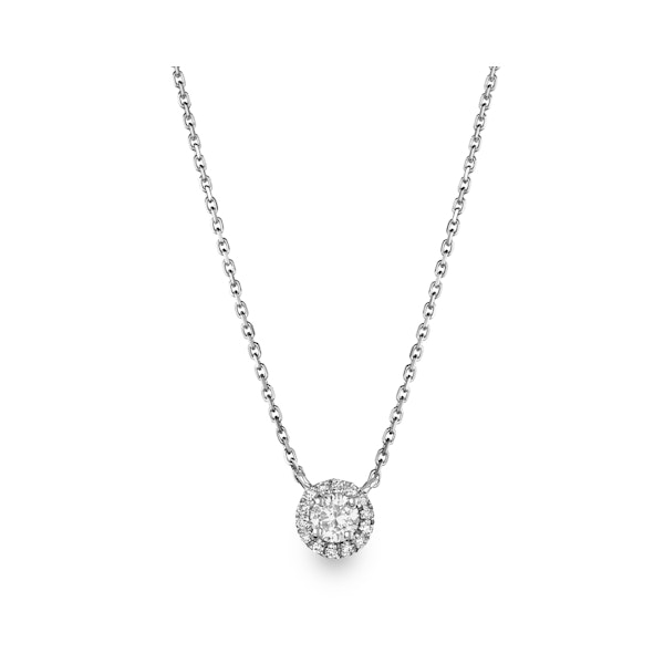 0.40ct Lab Diamond Halo Necklace in 9K White Gold G/Vs - Image 3