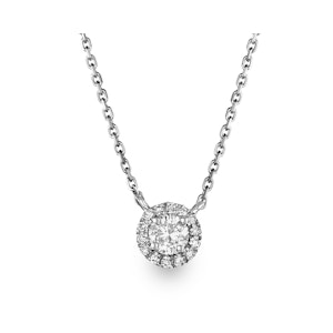 0.40ct Lab Diamond Halo Necklace in 9K White Gold G/Vs