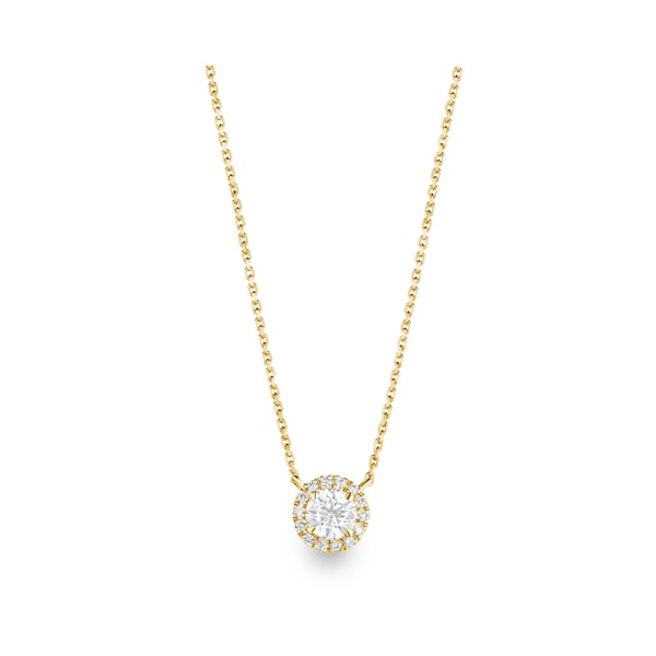 0.70ct Lab Diamond Halo Necklace in 9K Yellow Gold G/Vs - Image 3