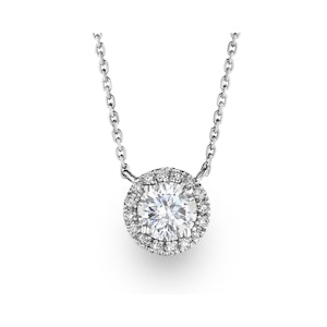 1.00ct Lab Diamond Halo Necklace in 9K White Gold G/Vs
