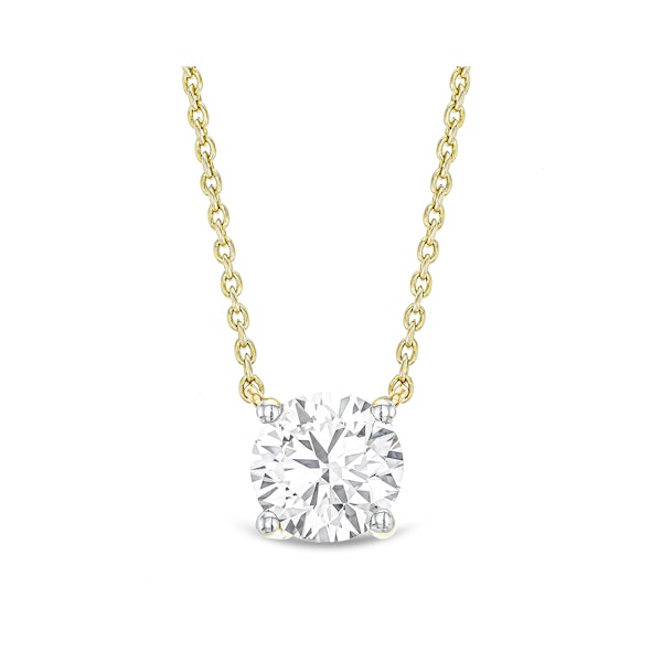 Wanderlust Floating Lab Diamond Solitaire Necklace 1.00ct H/SI in 9K Yellow Gold - Image 1