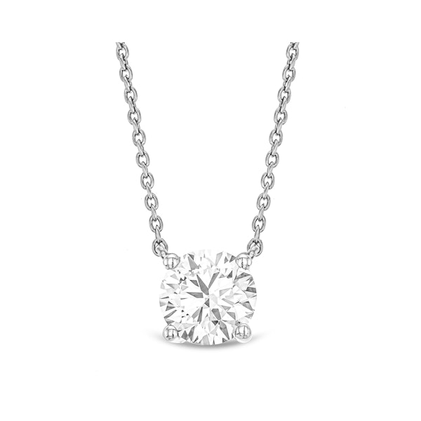 Wanderlust Floating Lab Diamond Solitaire Necklace 1.00ct H/SI in 9K White Gold - Image 1