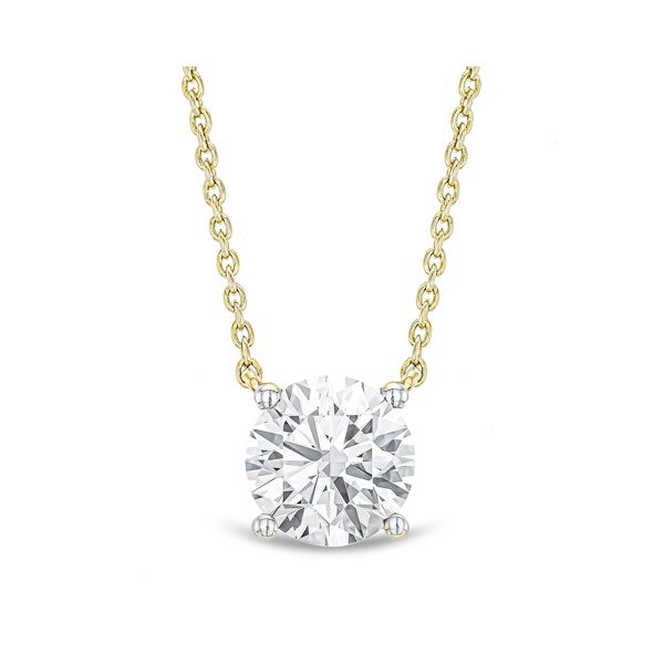 Wanderlust Floating Lab Diamond Solitaire Necklace 1.50ct H/SI in 9K Yellow Gold - Image 1