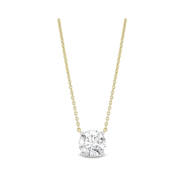 Wanderlust Floating Lab Diamond Solitaire Necklace 2.00ct H/SI in 9K Yellow Gold - Image 2