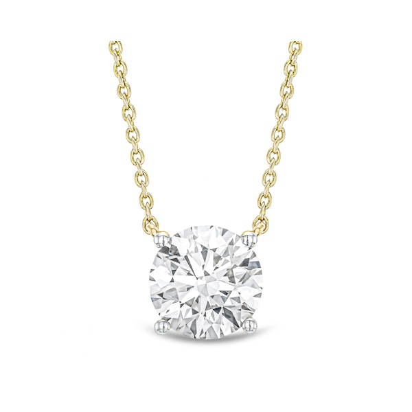 Wanderlust Floating Lab Diamond Solitaire Necklace 2.00ct H/SI in 9K Yellow Gold - Image 1