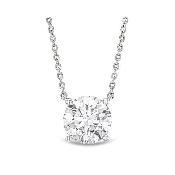 Wanderlust Floating Lab Diamond Solitaire Necklace 2.00ct H/SI in 9K White Gold - Image 1