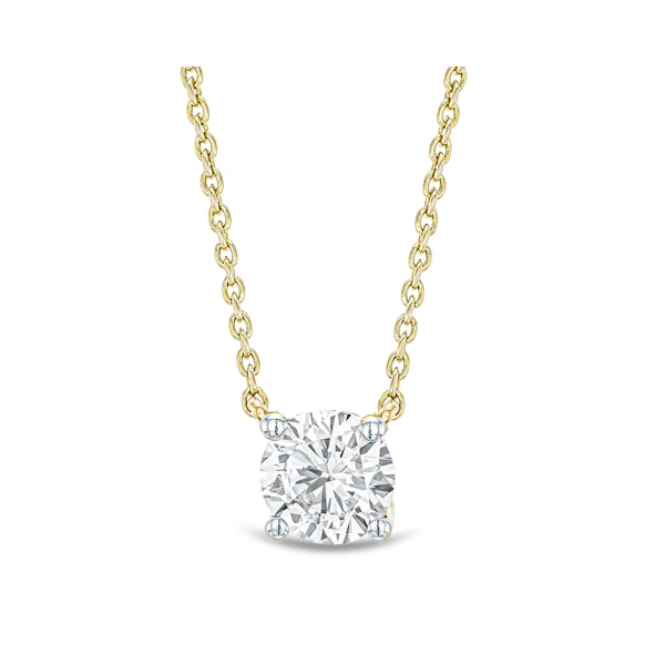 Wanderlust Floating Lab Diamond Solitaire Necklace 0.50ct H/SI in 9K Yellow Gold - Image 1