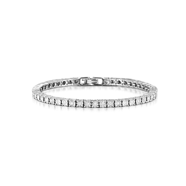 Silver Diamond Set 1.00ct Tennis Bracelet - Image 1