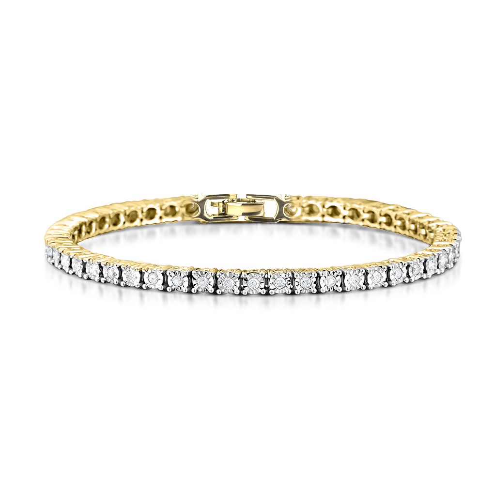 1.00 Ct Diamond Tennis Bracelets for Women, Bracelets Gold store Plated Over Sil fsefs