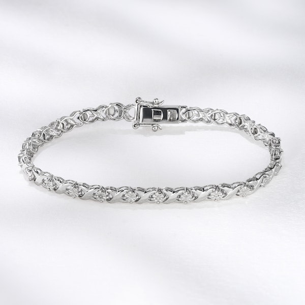 Diamond Kisses Bracelet With 0.05ct Set in 925 Silver - Image 4
