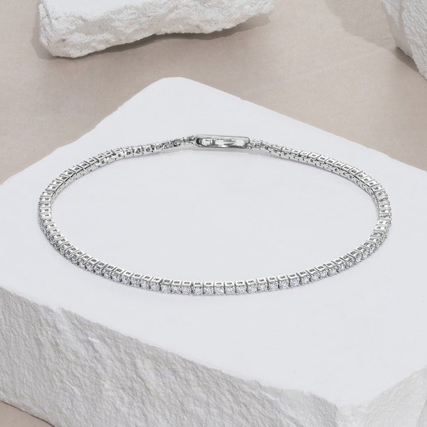 1.5ct Lab Diamond Tennis Bracelet Claw Set in 925 Silver - Image 6