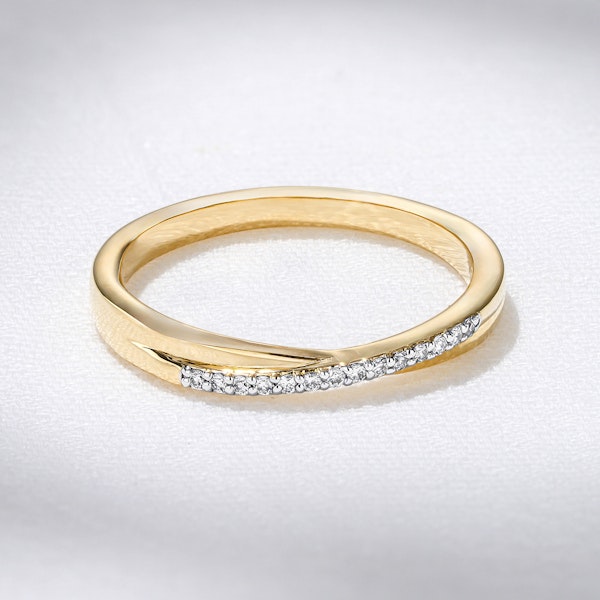 Lab Diamond Half Eternity Wave Ring 0.05ct in 18K Gold Vermeil - Image 3