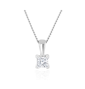 Princess Cut Lab Diamond Pendant Necklace 0.15CT in 9K White Gold