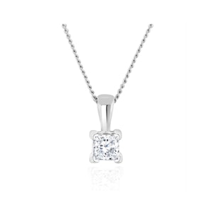 Princess Cut Lab Diamond Pendant Necklace 0.15CT in 9K White Gold