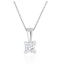 Princess Cut Lab Diamond Pendant Necklace 0.15CT in 9K White Gold - image 1