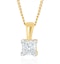 0.50ct Lab Diamond Princess Cut Solitaire Necklace in 9K Gold - image 1