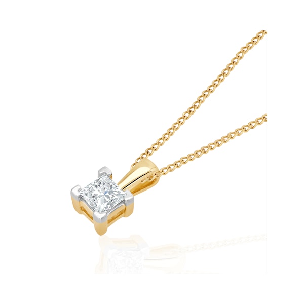 0.33ct Lab Diamond Princess Cut Solitaire Necklace in 9K Gold - Image 3