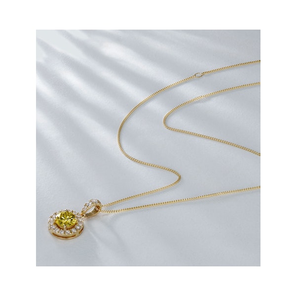 Ella Yellow Lab Diamond 1.38ct Pendant Necklace in 18K Yellow Gold - Elara Collection - Image 5