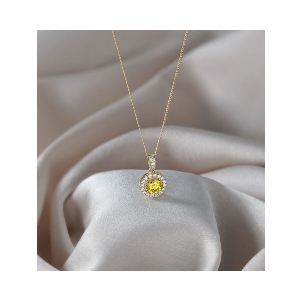 Ella Yellow Lab Diamond 1.38ct Pendant Necklace in 18K Yellow Gold - Elara Collection - Image 6